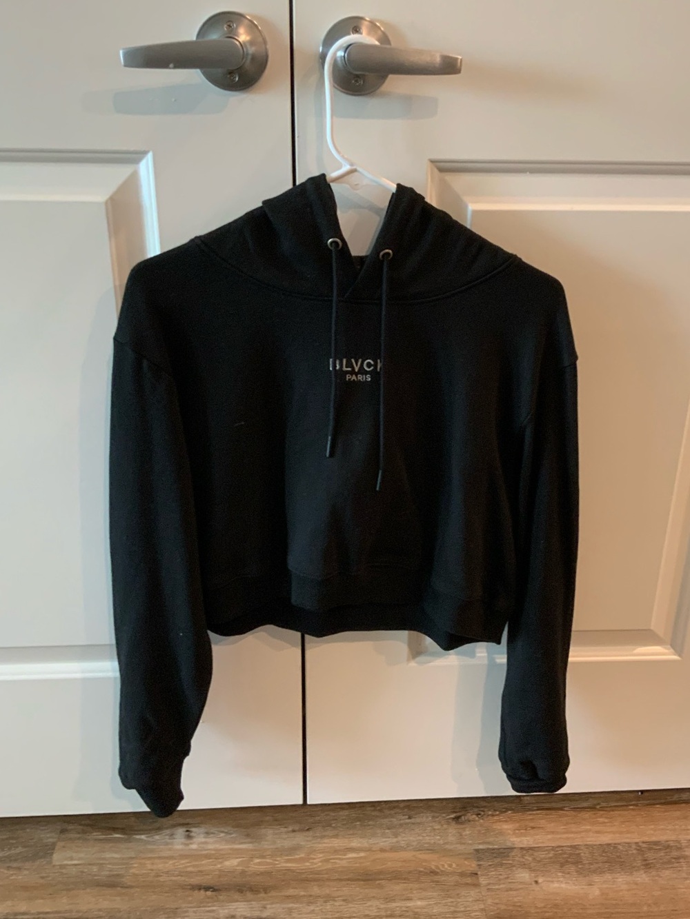 Black Cropped Hoodie